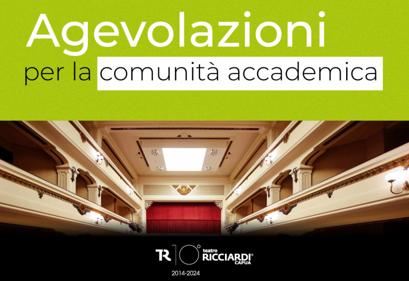 Capua. Convenzione tra il Teatro Ricciardi di Capua e l’Ateneo Vanvitelli. Biglietti con riduzioni speciali per studenti, docenti e personale amministrativo.