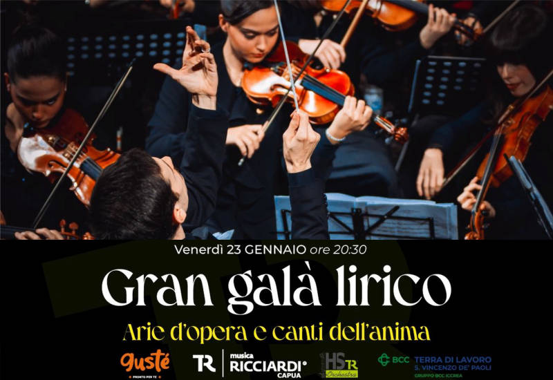 23 Gennaio 2026. Al Teatro Ricciardi di Capua “Gran Galà Lirico” –  Arie d’opera e canti dell’anima.