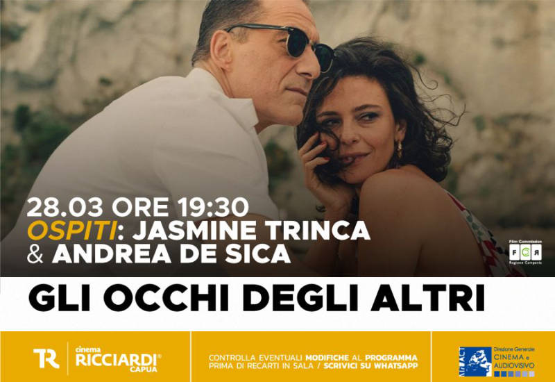 Andrea De Sica e Jasmine Trinca al Teatro Ricciardi. Sabato 28 marzo l’appuntamento con il pubblico per presentare “Gli occhi degli altri”